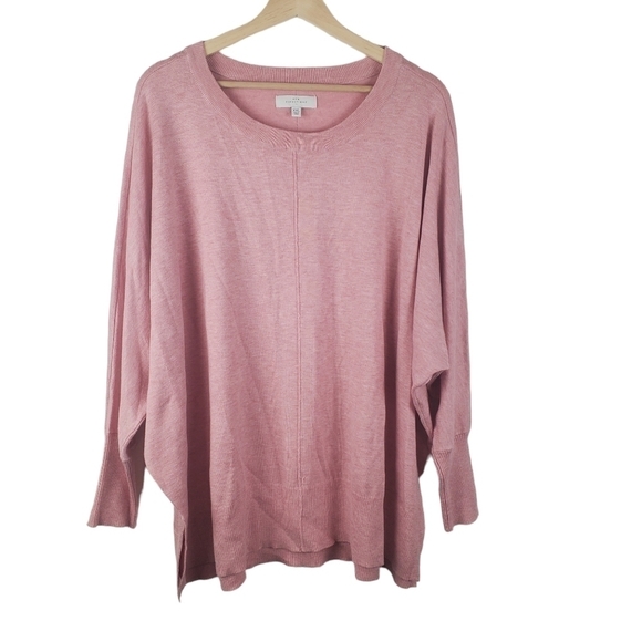 NEW Directions XXl Sweater Pink Dolman Sleeve Tunic Rayon Blend Soft Cozy - Picture 1 of 10